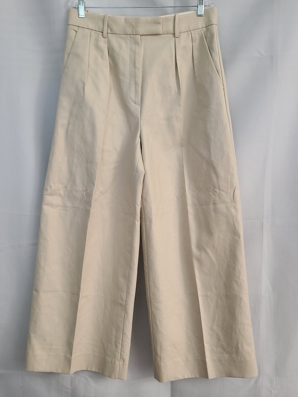 Banana Republic 12 Petite Cream Wide Leg Office Career Neutral Minimalist Pants
